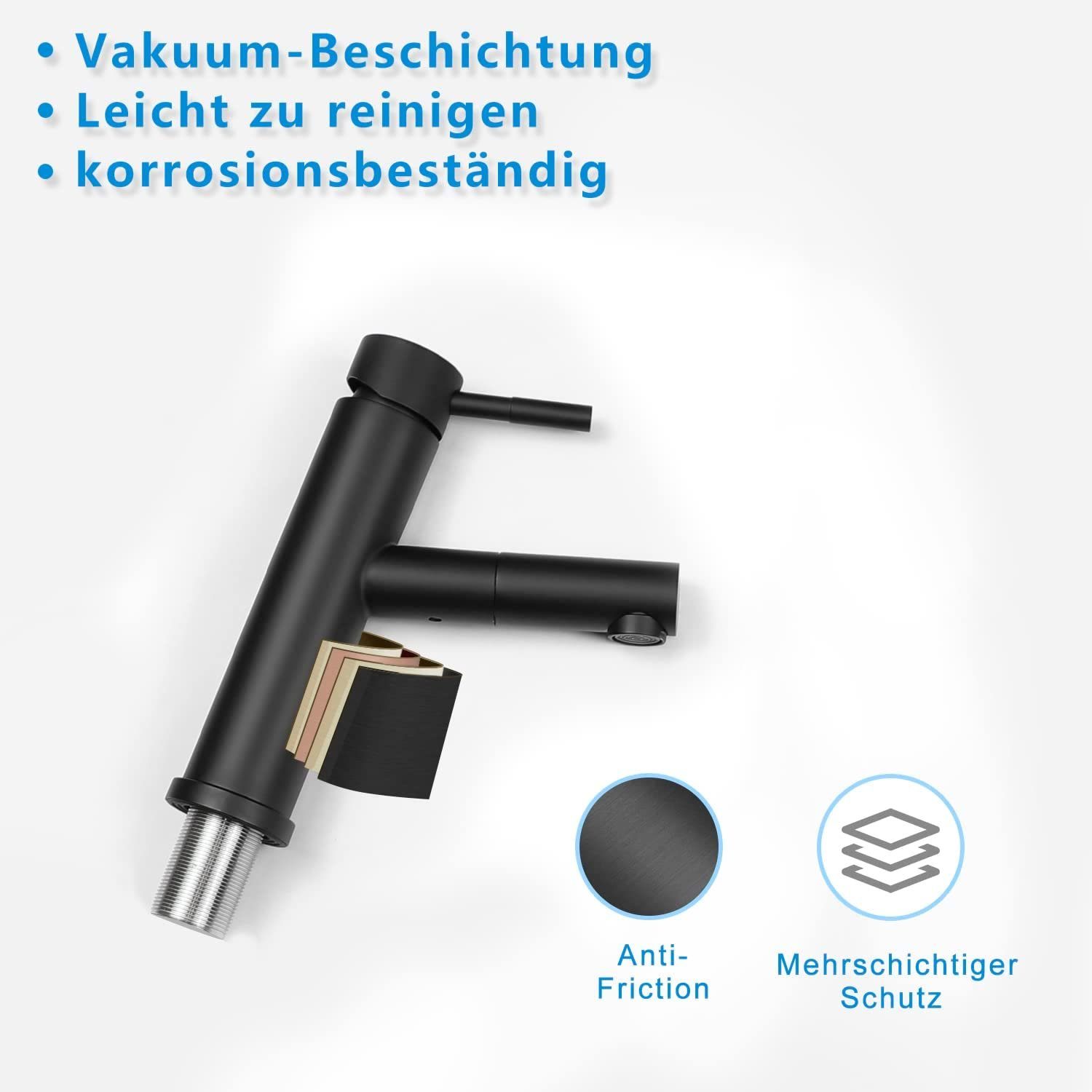 Nettlife Spültischarmatur Brause Wasserhahn Hochdruck Schwarz günstig online kaufen