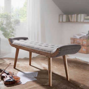 KADIMA DESIGN Sitzbank Maßholz/Leder/Stoff-Sitzmöbel, Modern, Chesterfield-Stil, robust