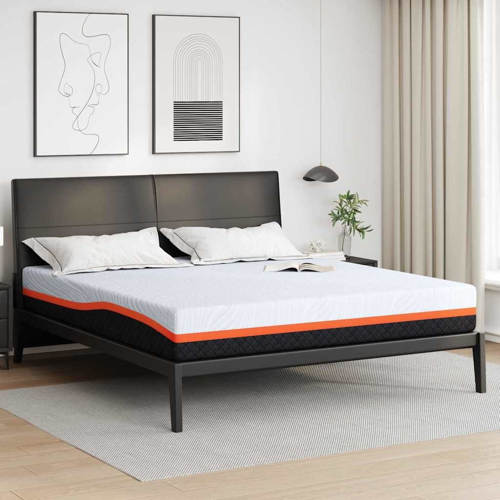 Boxspringmatratze Matratze Weiß und Grau 200 x 200 cm Jacquard-Stoff, vidaXL, 25 cm hoch
