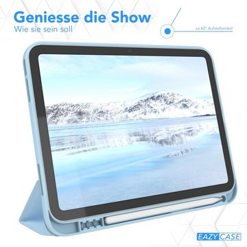 EAZY CASE Tablet-Hülle Penholder Smartcase für Apple iPad 10. Gen. (2022) 10,9 Zoll, Touchpen Stifthalterung Klappcase Anti-Kratz Tablet Tasche Hellblau
