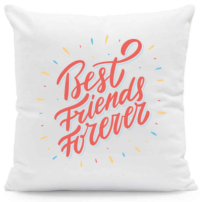 GRAVURZEILE Zierkissen mit Spruch - Best Friends Forever - Geschenk für Familie & Freunde -