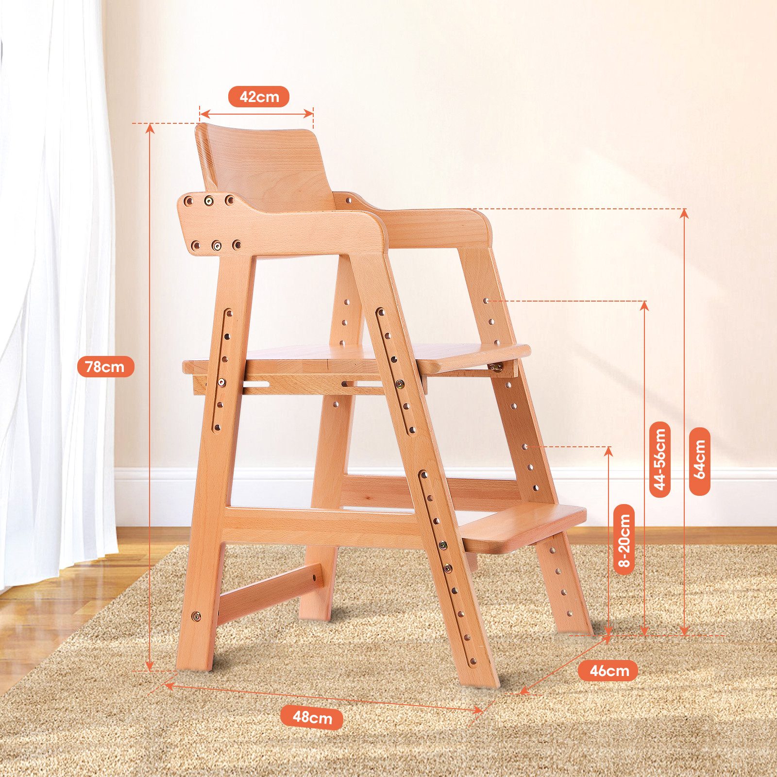 OUNUO Esszimmerstuhl Holz Stuh Lehnstuhl Küchenstuhl mit Armlehne für Wohnz günstig online kaufen