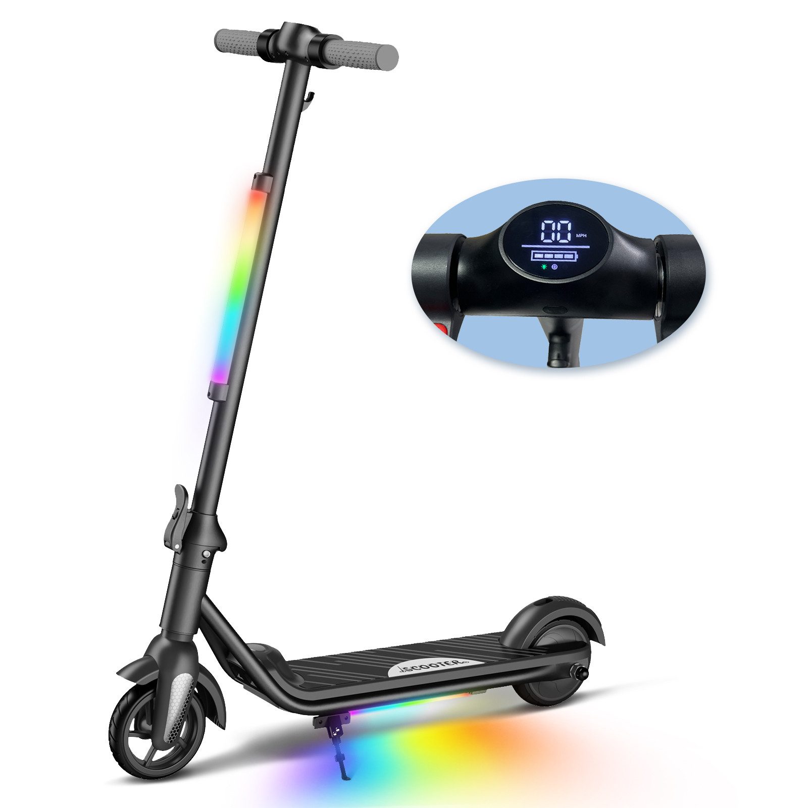 Fanttik Elektro-Kinderroller Kinder faltbarer E-Scooter mit LED-Beleuchtung günstig online kaufen