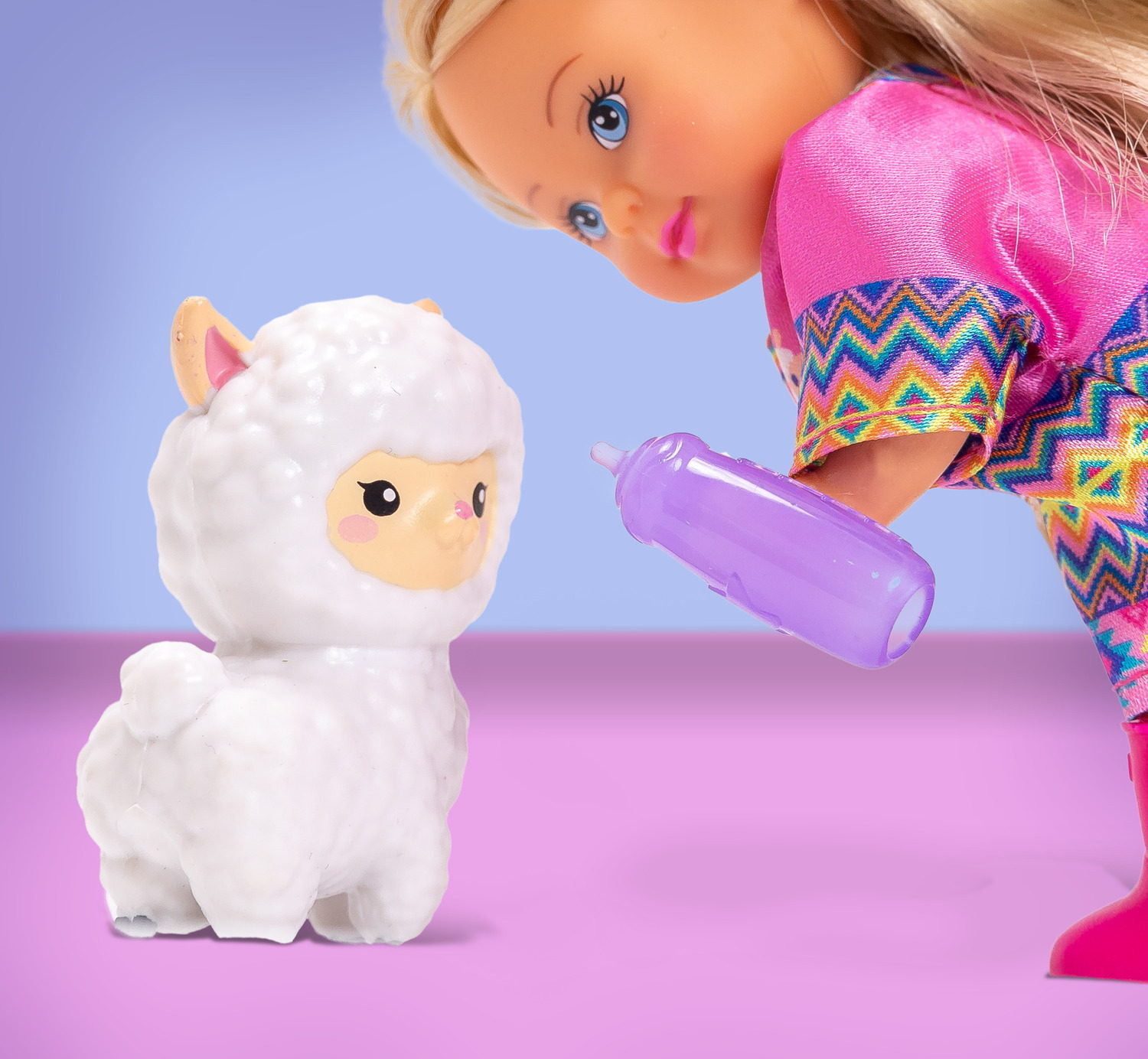 SIMBA Anziehpuppe Puppe Evi Love Alpacas im Alpaka-Look 2 Alpakas 105733925