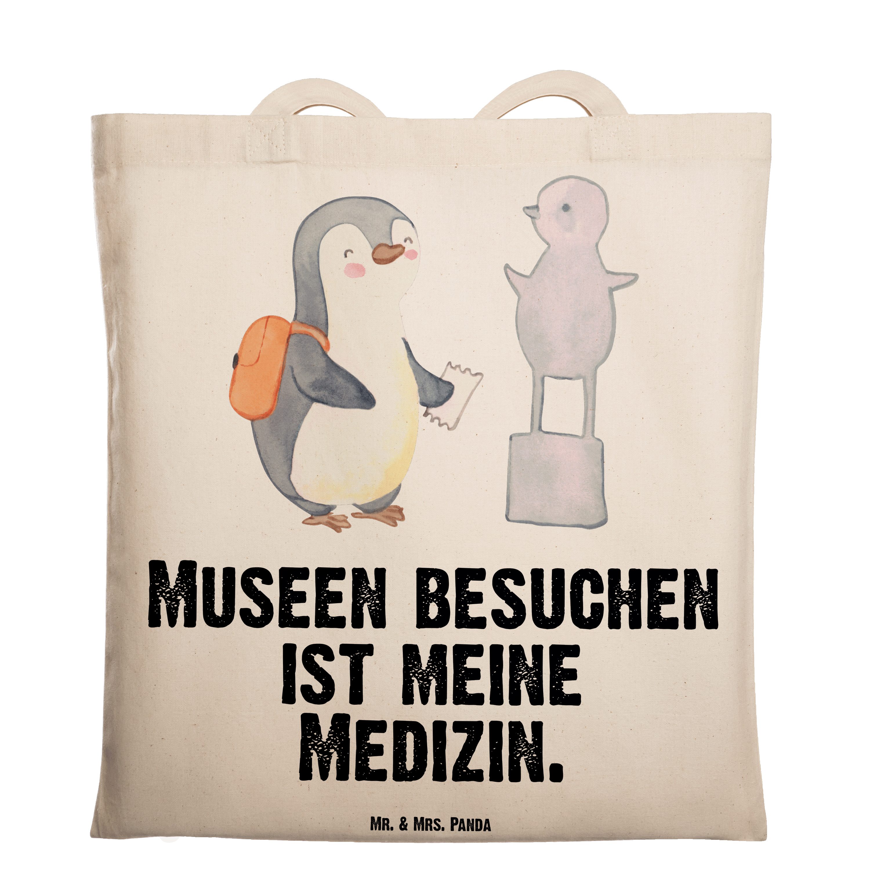 Geschenk, Museen, Museum Spo Pinguin Mrs. Mr. Panda Medizin - Tragetasche Transparent (1-tlg) besuchen - &