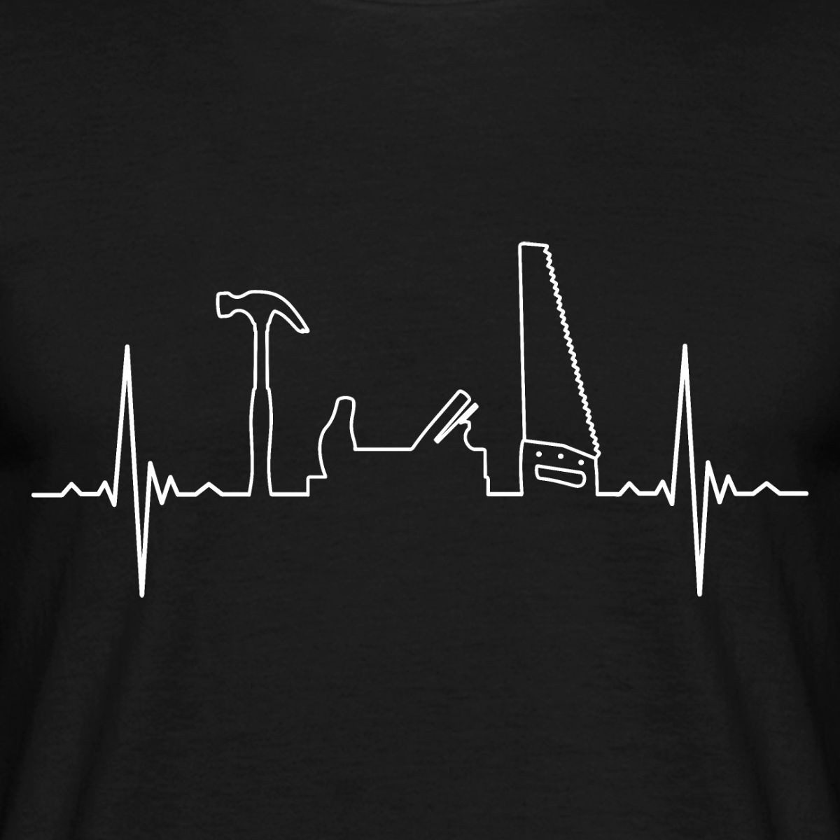 Spreadshirt T-Shirt Zimmerer Zimmermann Tischler Herzschlag Mit Werkzeugen Männer T-Shirt (1-tlg)