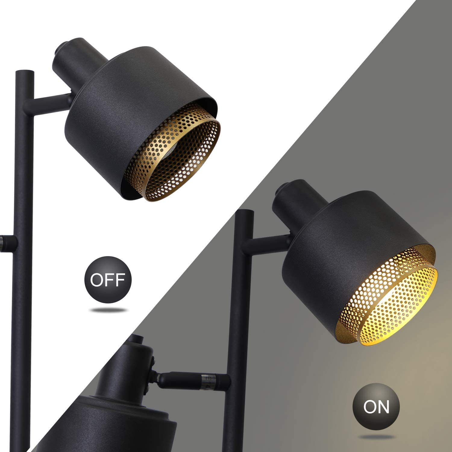 Drehbar LED Industrial retro, wechselbar ZMH Schwenkbar Design Stehlampe Vintage Strahler