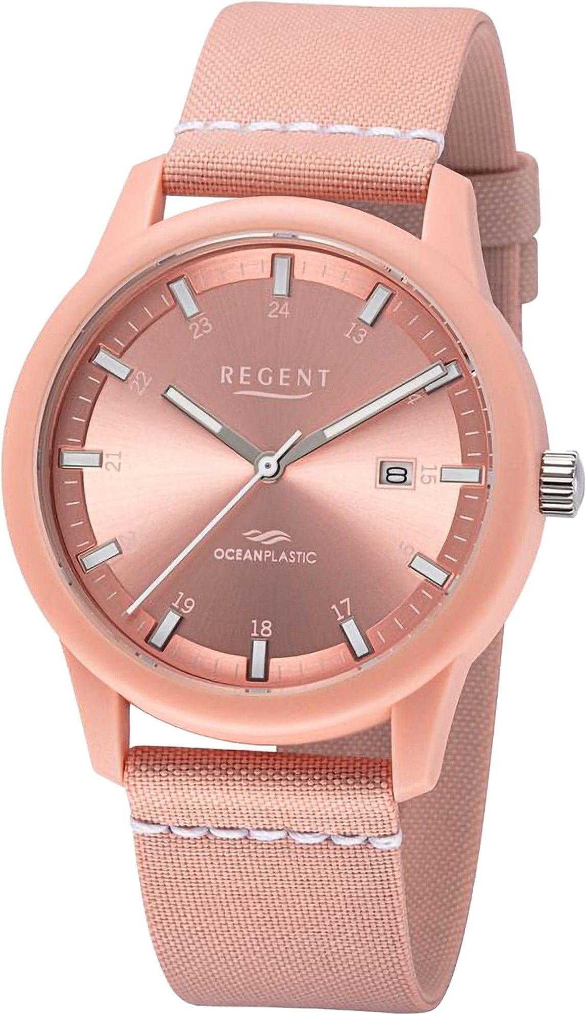 Regent Quarzuhr Armbanduhr Ocean Plastic Rosa