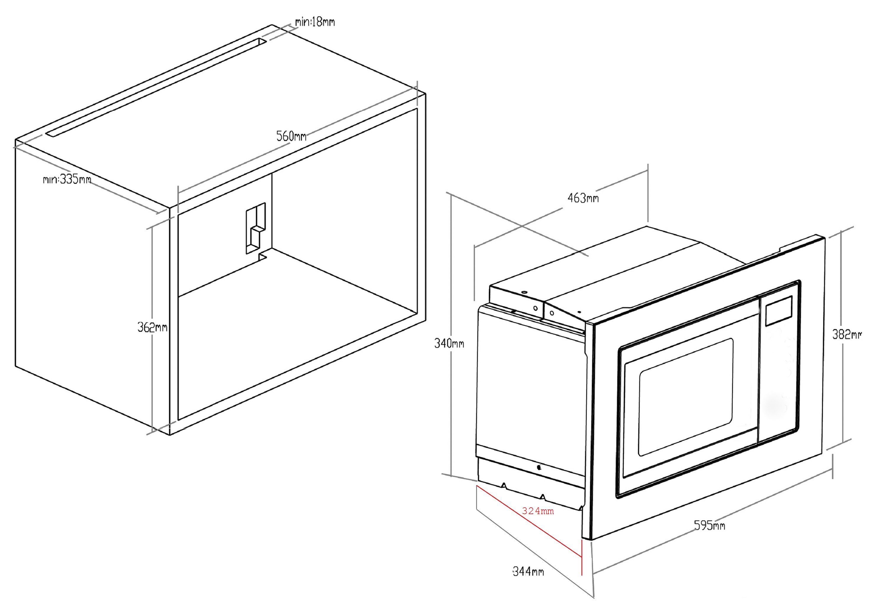 PKM Einbau-Mikrowelle, Mikrowelle, 20,00 l