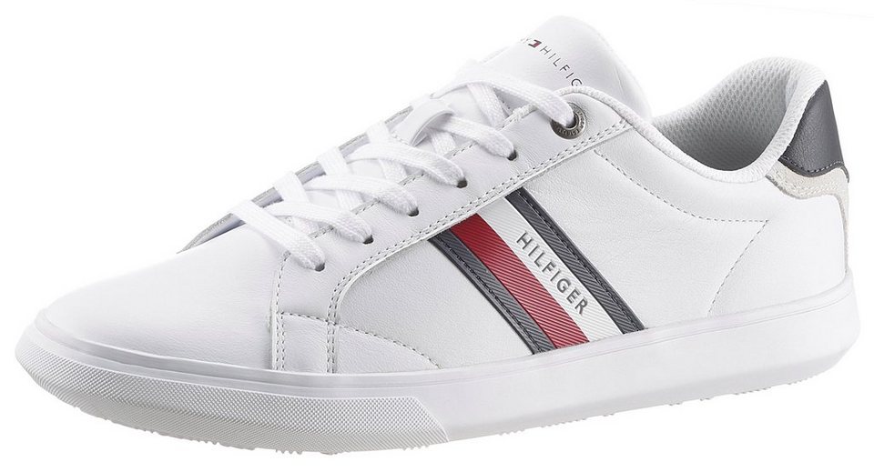 TOMMY HILFIGER »ESSENTIAL LEATHER CUPSOLE« Sneaker mit Streifen an der AuÃenseite online kaufen