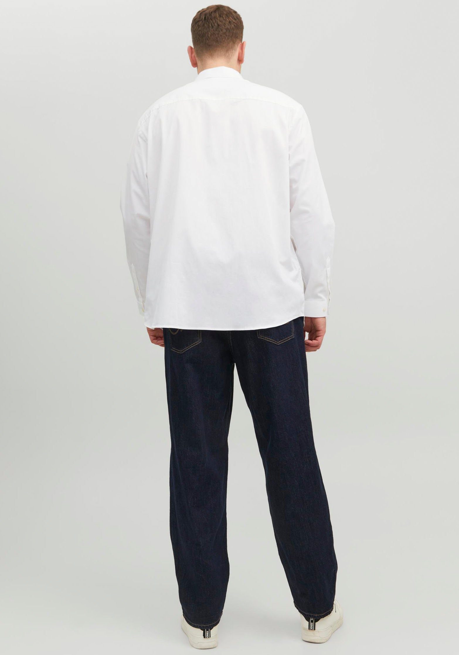 & JPRBLACARDIFF white SHIRT Jack Langarmhemd PlusSize Jones