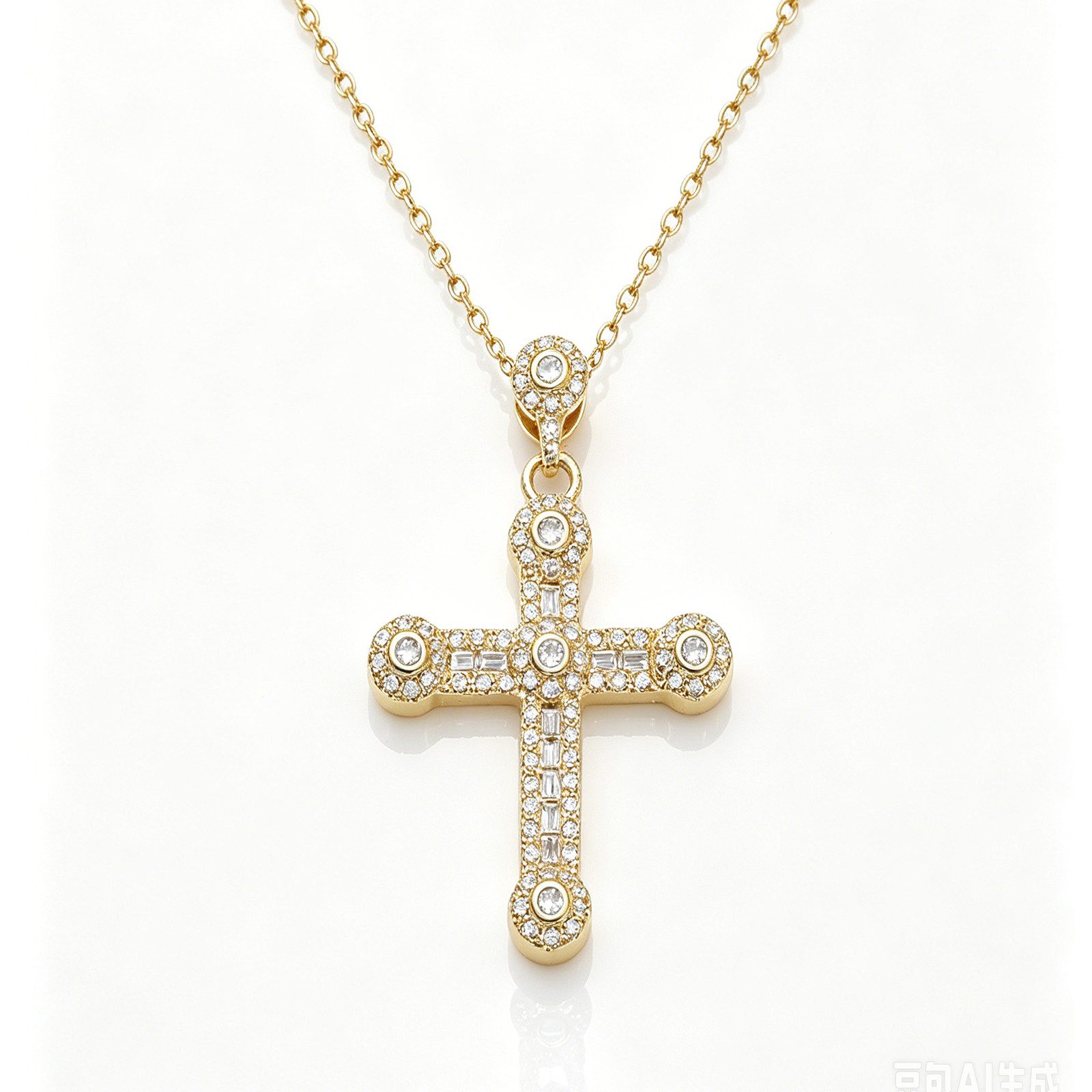 Kreuzkette Damen Kreuzkette Halskette Zirkonia Schmuck Anhänger elegant