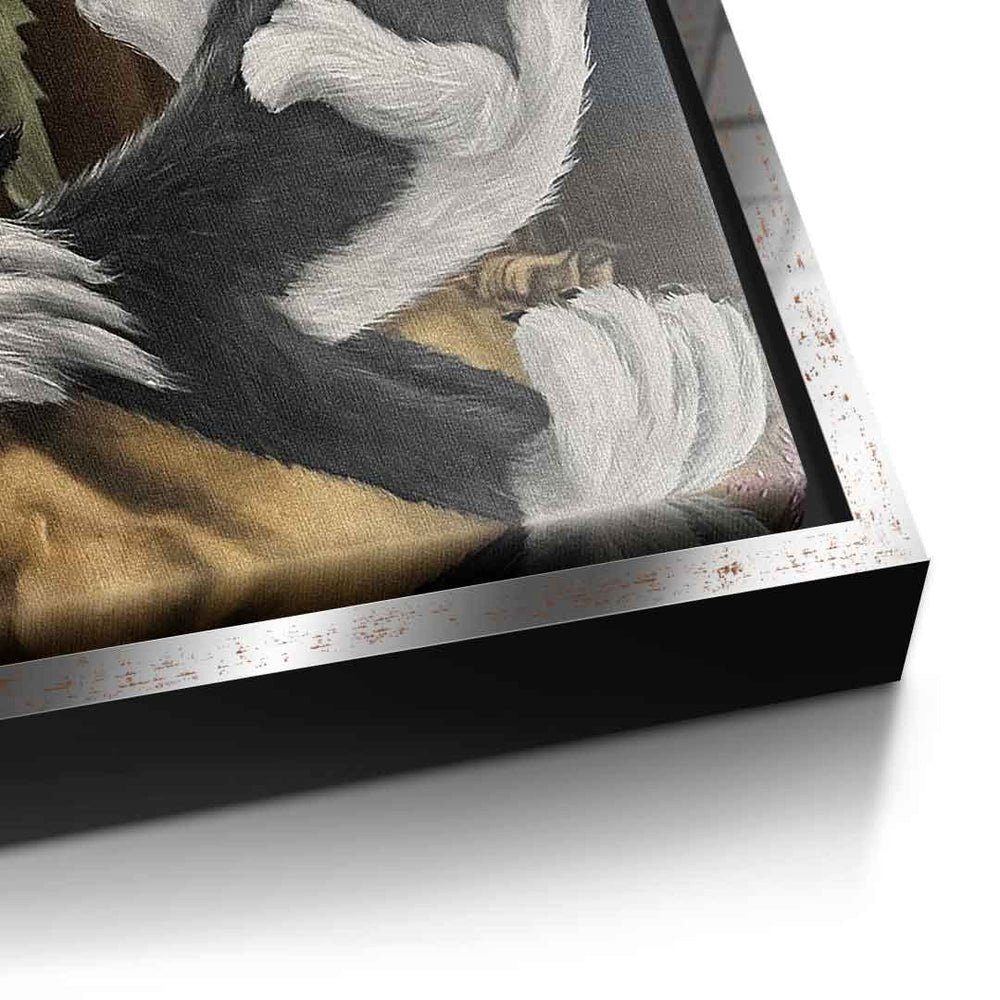 Silber Leinwandbild DOTCOMCANVAS® silberner | Rahmen