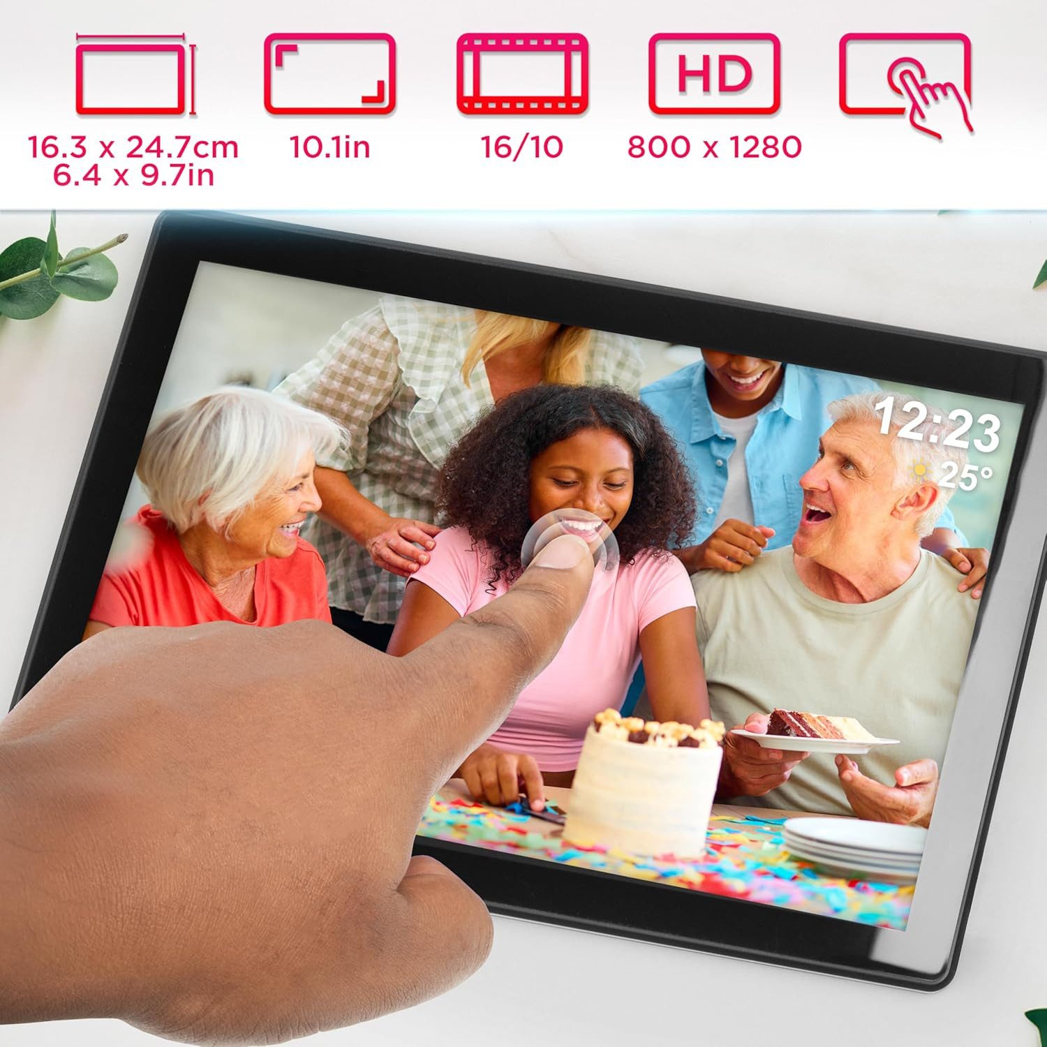 Duronic PF1D BK digitaler Bilderrahmen, Frameo WiFi Bilderrahmen mit 32GB S günstig online kaufen