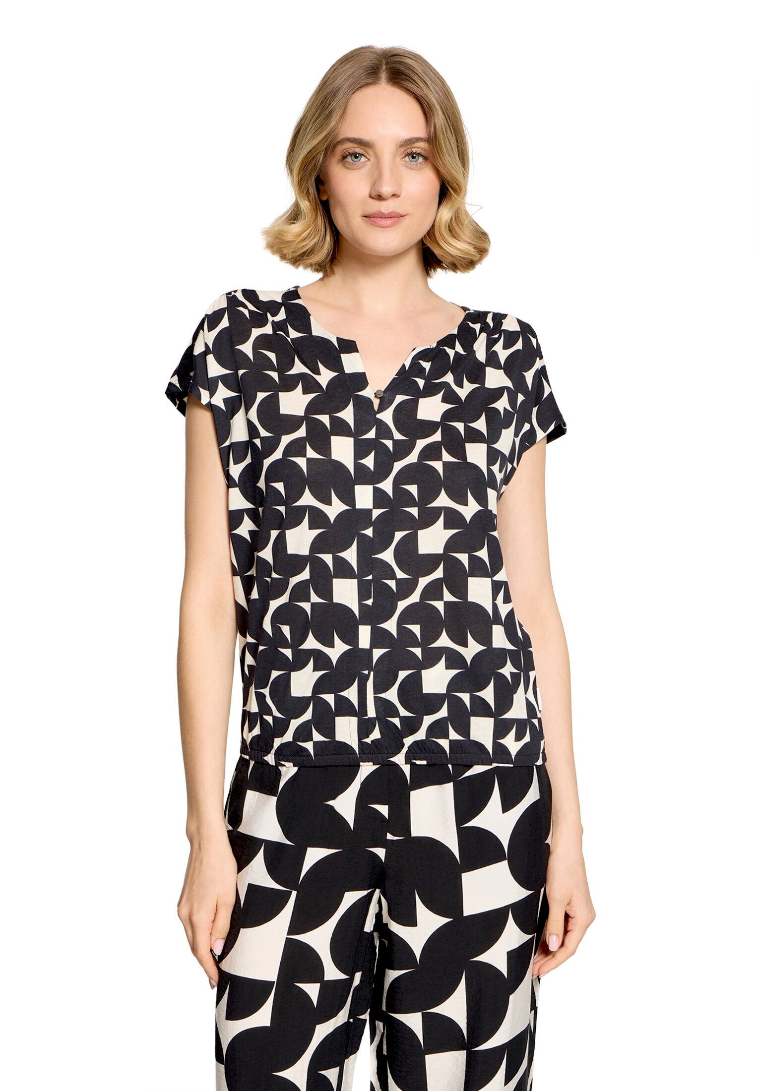 Betty&Co Kurzarmshirt Damen mit Gummizug (1-tlg)