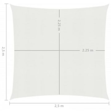 furnicato Sonnenschirm Sonnensegel 160 g/m² Weiß 2,5x2,5 m HDPE
