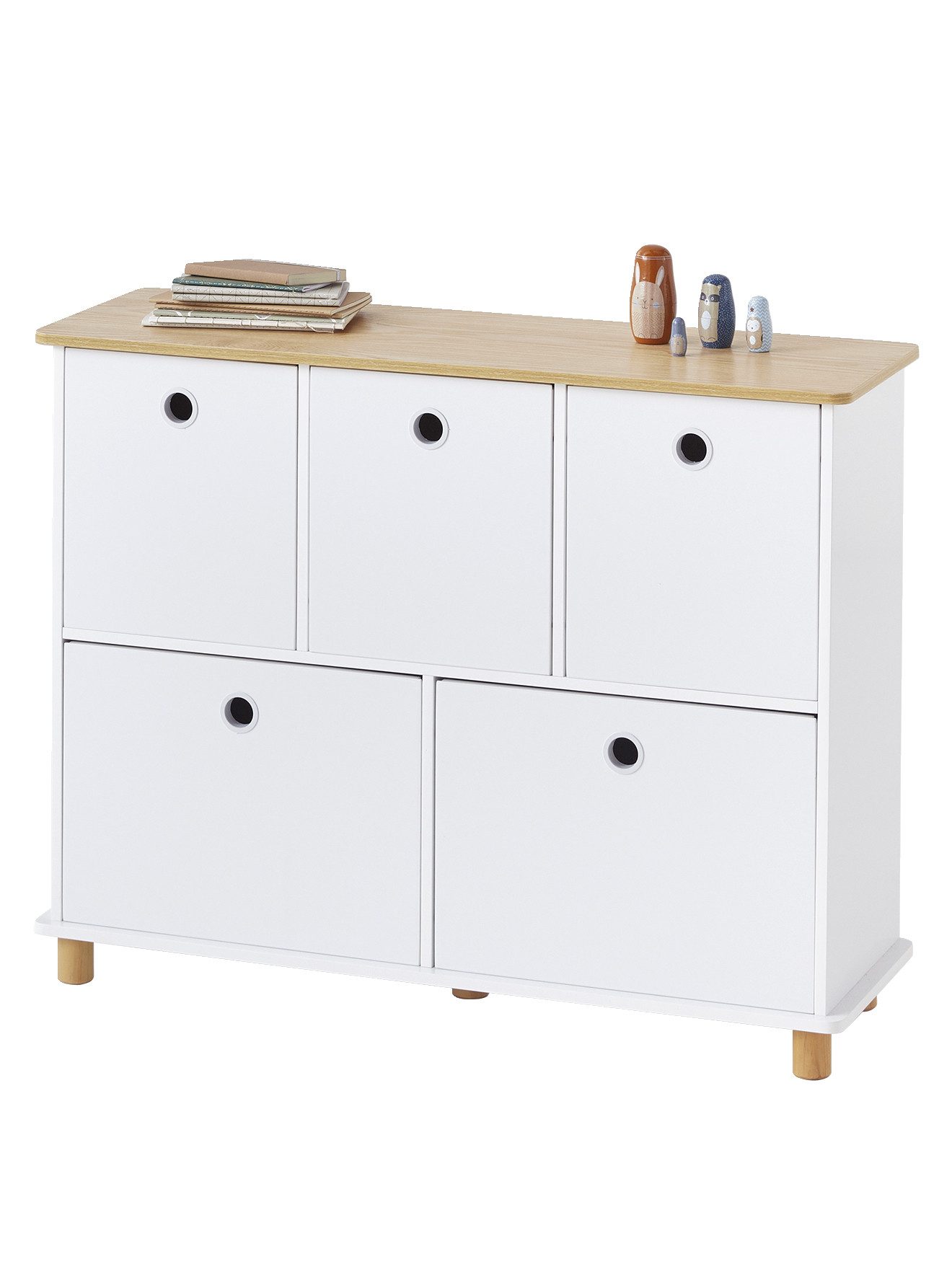 vertbaudet Bücherregal Kinderzimmer Sideboard PTILOU, 5 Schubladen