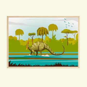 Tigerlino Poster Dinosaurier 4er Set Kinderzimmer Wandbilder Babyzimmer Dino Poster