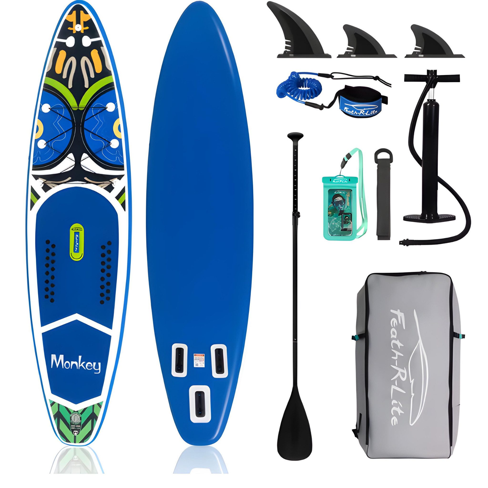 HS.SUPPLY SUP-Board Funwater SUP Board 350×84×15 cm – Aufblasbares Stand Up Paddle Set, (Set), mit Paddle, Stand Up Paddling