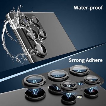Wigento Smartwatch-Hülle Für Samsung Galaxy S23 Ultra Back Kamera Aluminiumlegierung Schutz H9 Hart Glas Cover H-Blau Neu