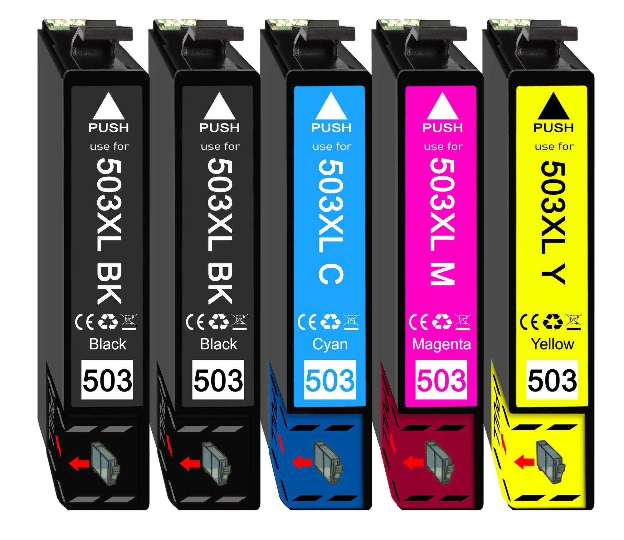 Druckerparadies 5er Multipack für Epson 503XL Tintenpatronen Set Tintenpatrone (5-tlg., für Epson XP-5200 XP-5205 WF-2960 WF-2965)
