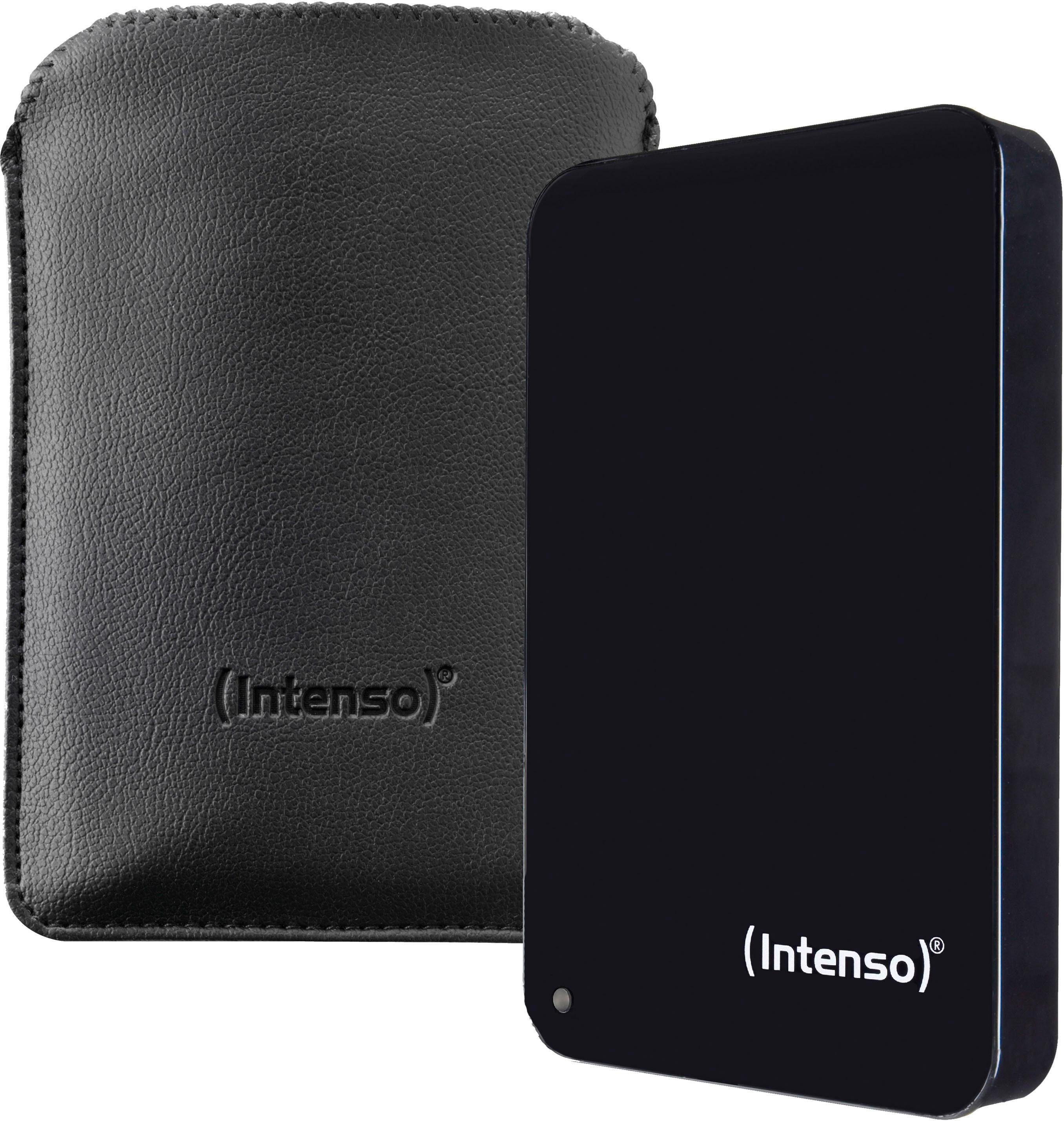 Intenso Memory Drive externe HDD-Festplatte (2 TB) 2,5" 85 MB/S Lesegeschwindigkeit, 76 MB/S Schreibgeschwindigkeit, inkl. Tasche