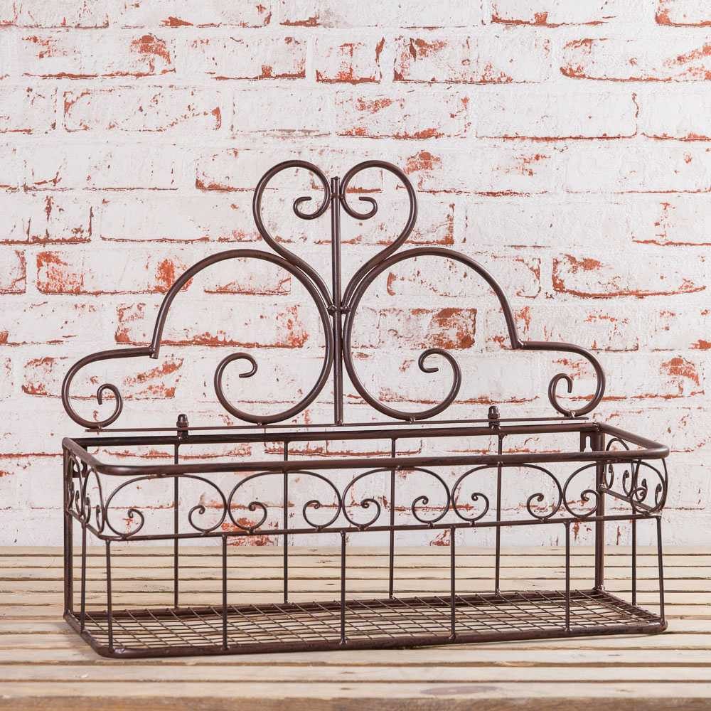 AltoBelli Blumentopf AltoBelli Wandkorb PUGLIA Metall Wandregal 19x50 cm