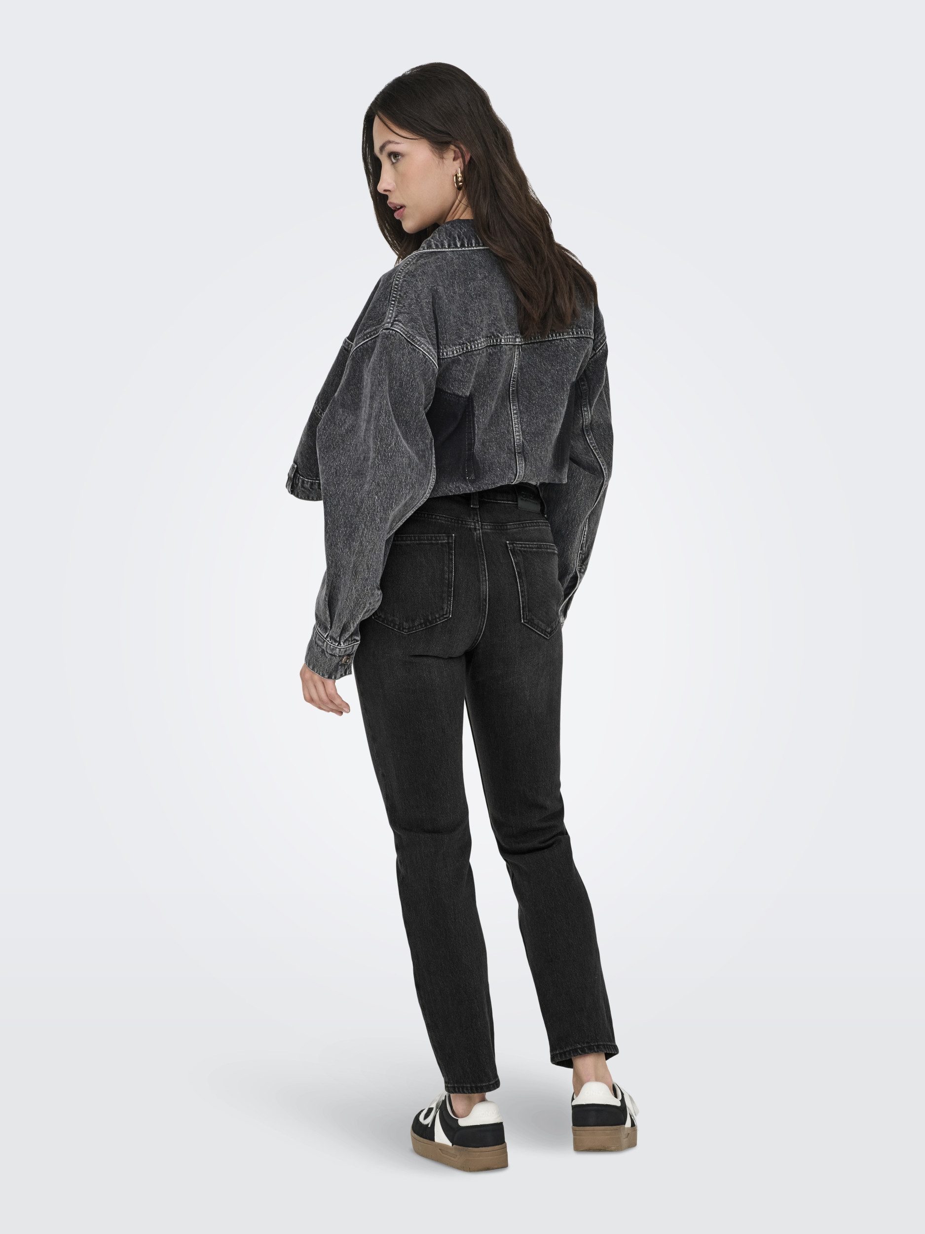 ONLY Chinos ONLEMILY HW STRAIGHT ANK DNM NAS997, Black Denim/NAS997 – Bild 5 von 5