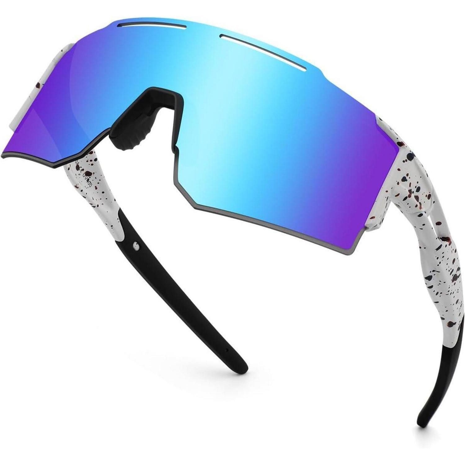 Fahrradbrille Fahrradbrille Sonnenbrille UV400 Wechselgläser Herren UV-Ice Blau-1