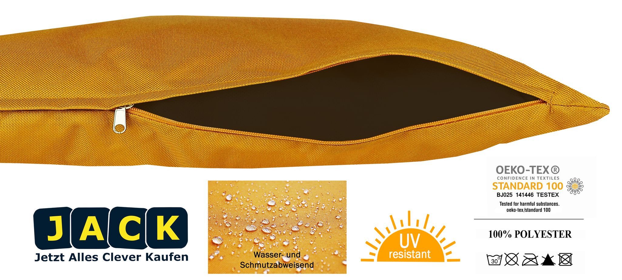 JACK Kissenbezüge JACK 2er Set 30x50cm Outdoor Hülle Wasserfest, (2 Stück), robust und strapazierfähig, Wasserabweisend, für Innen & Außen