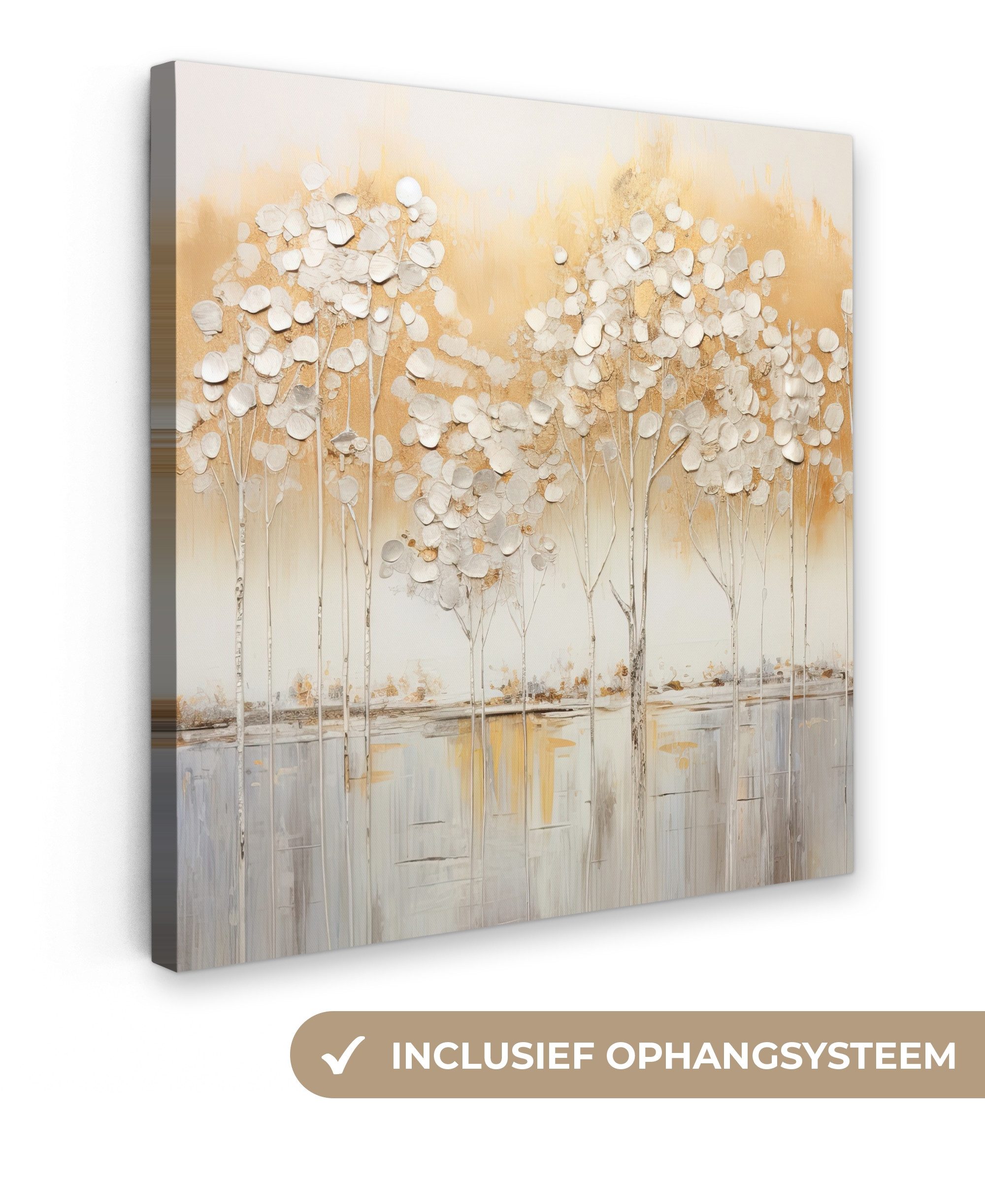 OneMillionCanvasses® Leinwandbild Bäume - Kunst - Acryl - Natur, Fotodruck (1 St), Wandbild, Deko Schlafzimmer Wohnzimmer Flur 20x20 cm
