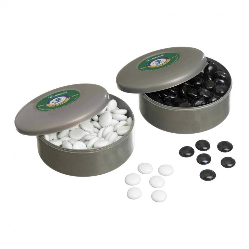 Philos Spiel, Go-Spielsteine aus Glas - Set schwarz und weiß