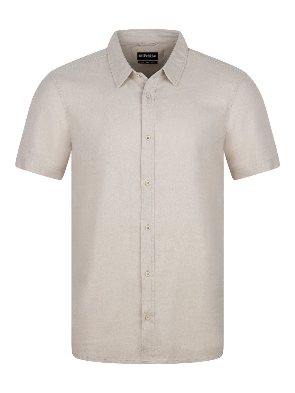 riverso Kurzarmhemd riverso Herren Kurzarm Leinen Hemd RIVCarlo Regular Fit (1-tlg) – Bild 3 von 4