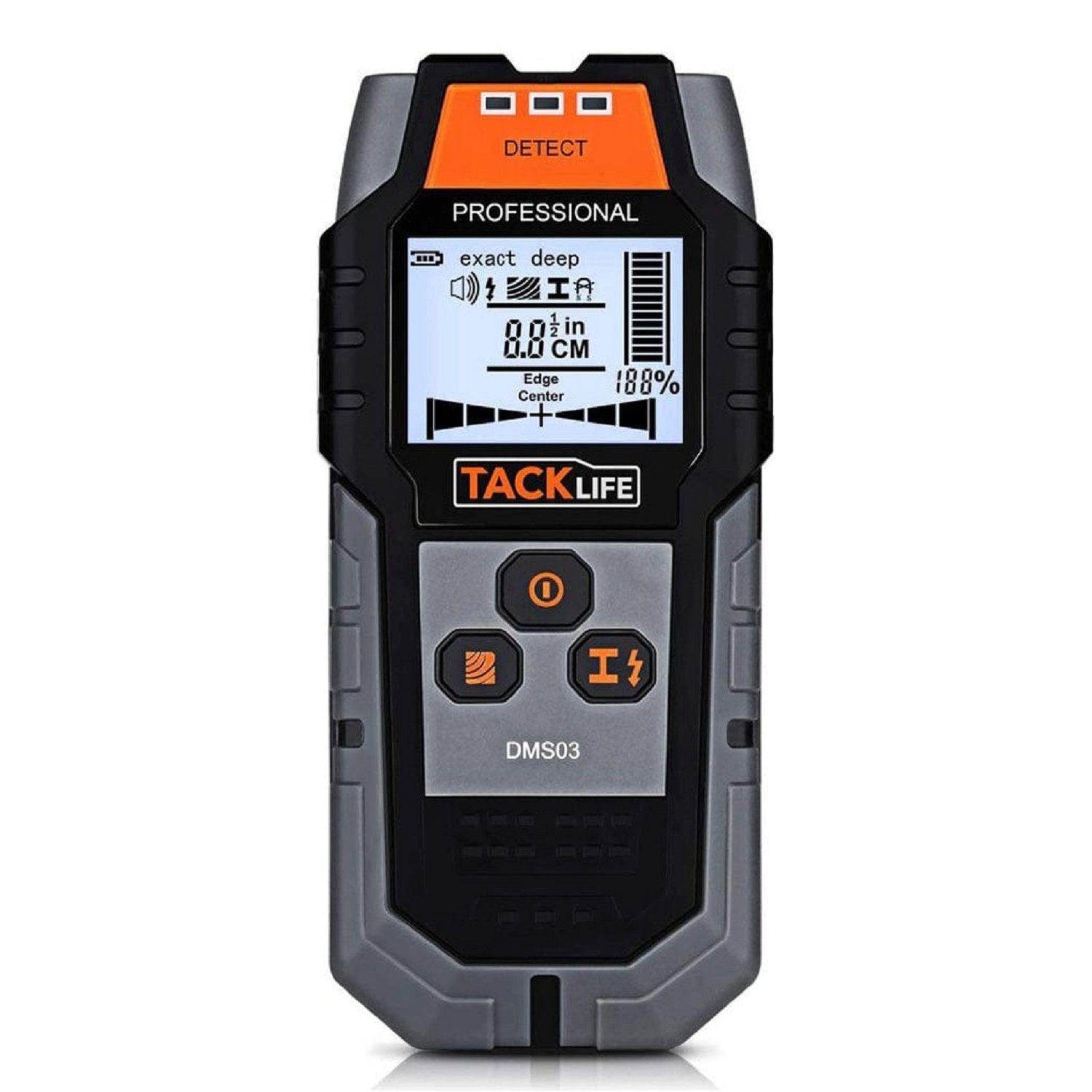 TACKLIFE Metalldetektor 4 in 1 Center Finding Wanddetektor Finder, (Batterie nicht beigfügt)