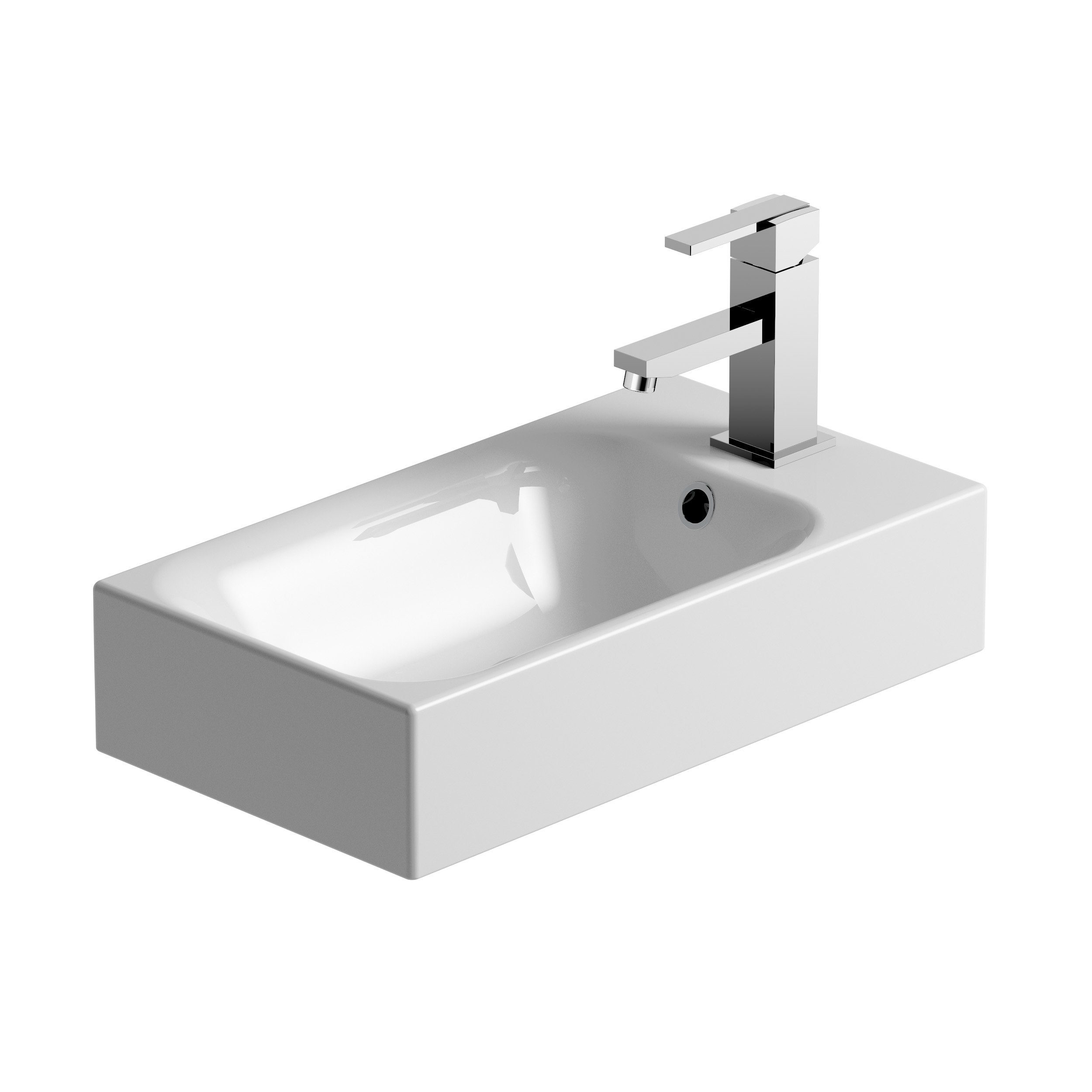 CHRIS BERGEN Waschbecken Jil, für das Gäste-Bad, kleines Becken aus Keramik