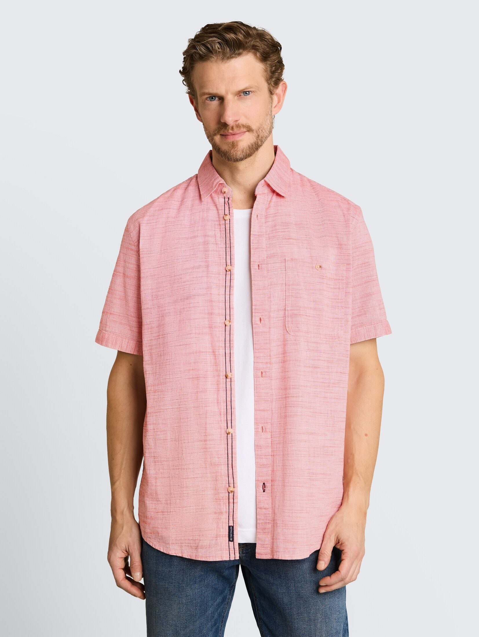 TOM TAILOR Kurzarmhemd Blusen & Shirts Regular Fit Kurzarmhemd aus Baumwolle