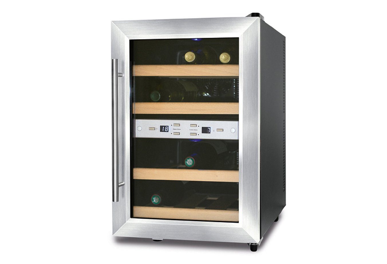 Caso Weinkühlschrank Wine Duett 12, für 12 Standardflaschen á 0,75l,Höhe 54 cm, für 12 Bordeauxflaschen á 0,75l, Design-Gerät - Caso