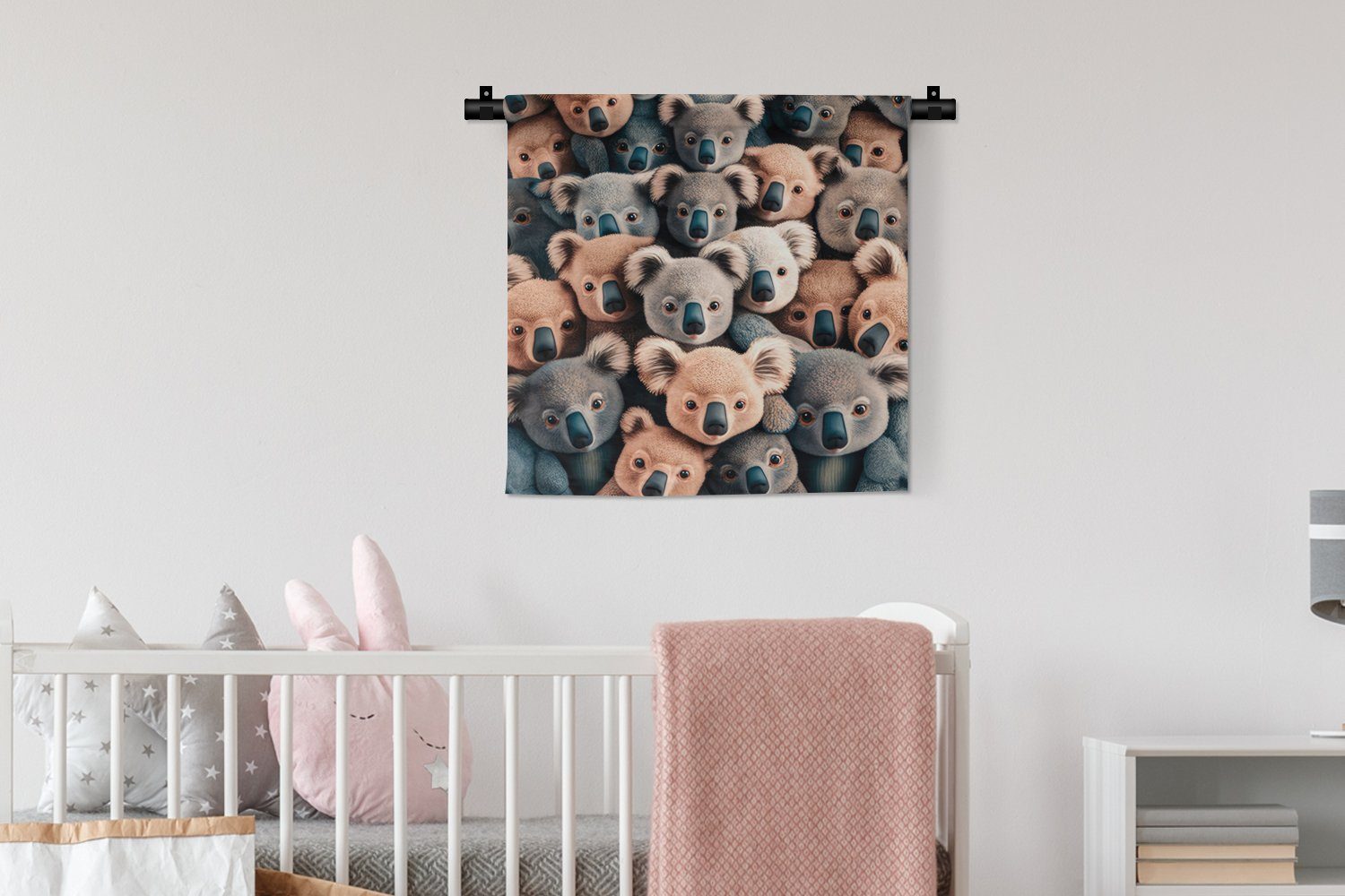 Tiere Grau MuchoWow für - - Kinderzimmer Schlafzimmer, Muster Wanddeko Braun Koala Wohnzimmer, Wandbehang, - - Wanddekoobjekt Kleid, - Kinder,