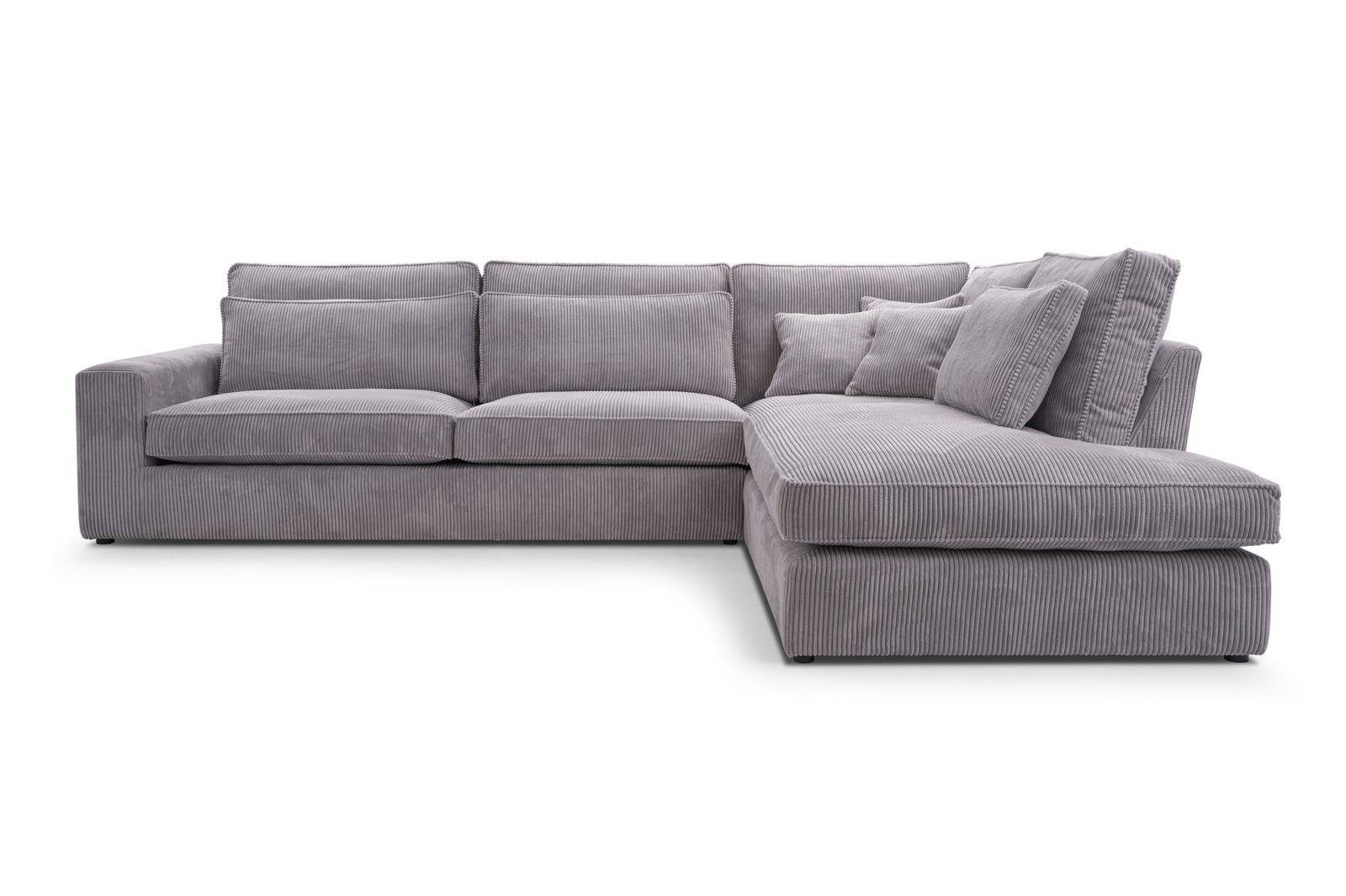 Beautysofa Ecksofa Gepolstertes mit dekorativen Kissen günstig online kaufen