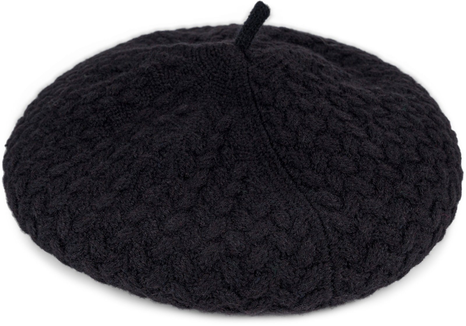 styleBREAKER Baskenmütze Feinstrick Baskenmütze mit Flechtmuster (1-St) günstig online kaufen