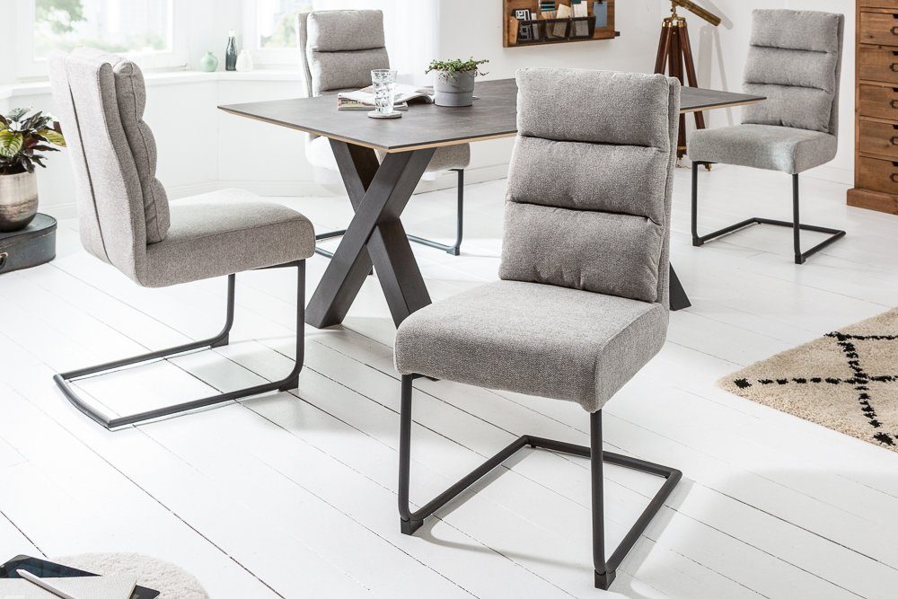riess-ambiente Freischwinger COMFORT vintage hellgrau, Esszimmer günstig online kaufen