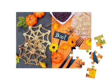 puzzleYOU Puzzle Leckeres Spinnennetz: Halloween-Waffeln, 48 Puzzleteile, puzzleYOU-Kollektionen Festtage