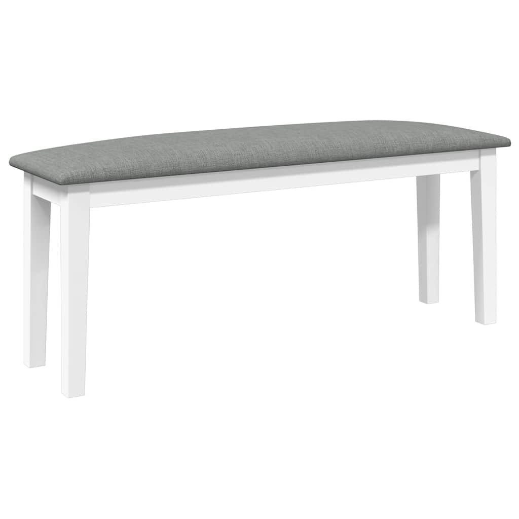 Essbank Bank 110 cm Weiß Massivholz Gummibaum