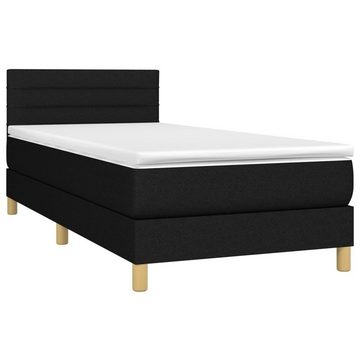 vidaXL Bett Boxspringbett mit Matratze & LED Schwarz 80x200 cm Stoff