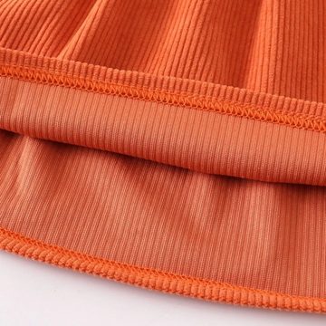 suebidou Midikleid Kleid aus Cord Fuchsdesign Mädchenkleid orange (110-tlg)