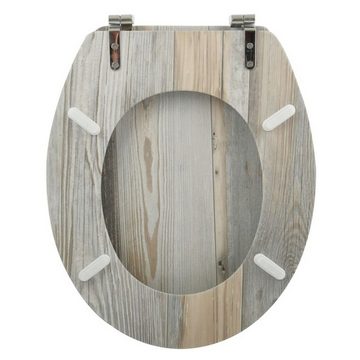 MSV WC-Sitz OMBO, Toilettendeckel MDF, Scharniere aus Edelstahl - hochwertige und solide Qualität