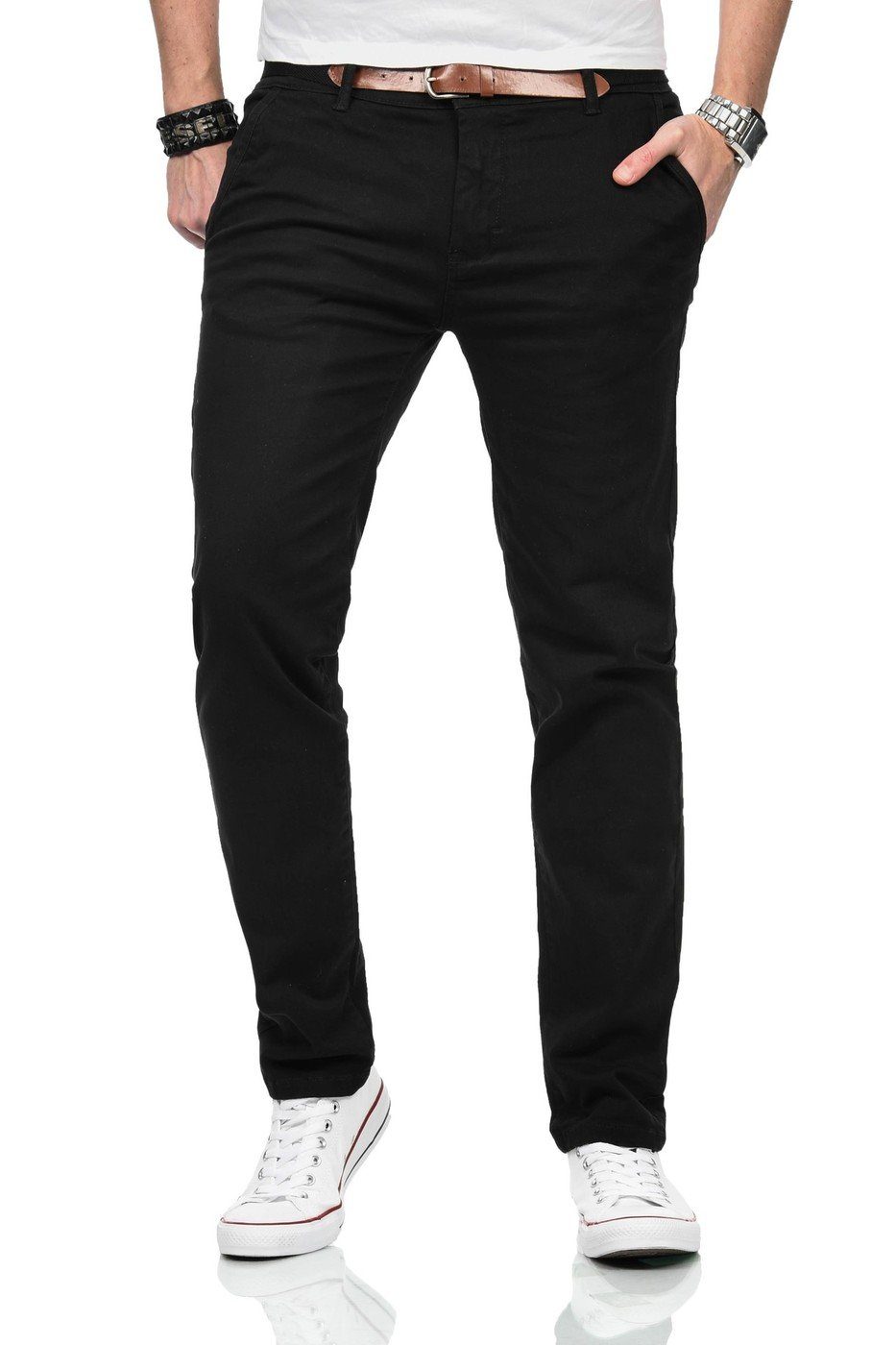 Maurelio Modriano Straight-Jeans Maurelio Modriano Herren Designer Chino Ho günstig online kaufen