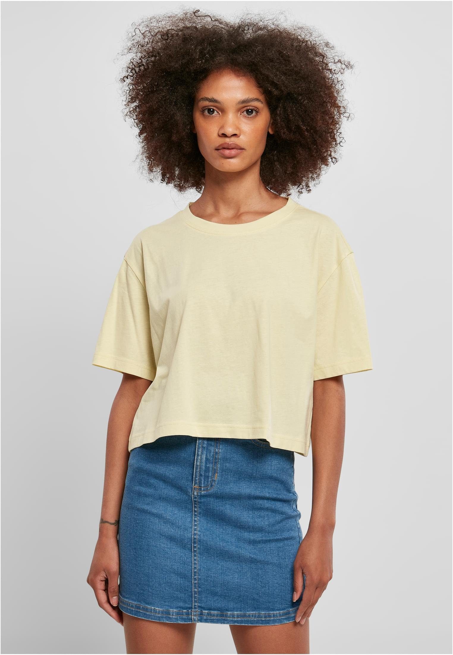 URBAN CLASSICS T-Shirt Damen Ladies Short Oversized Tee (1-tlg) softyellow