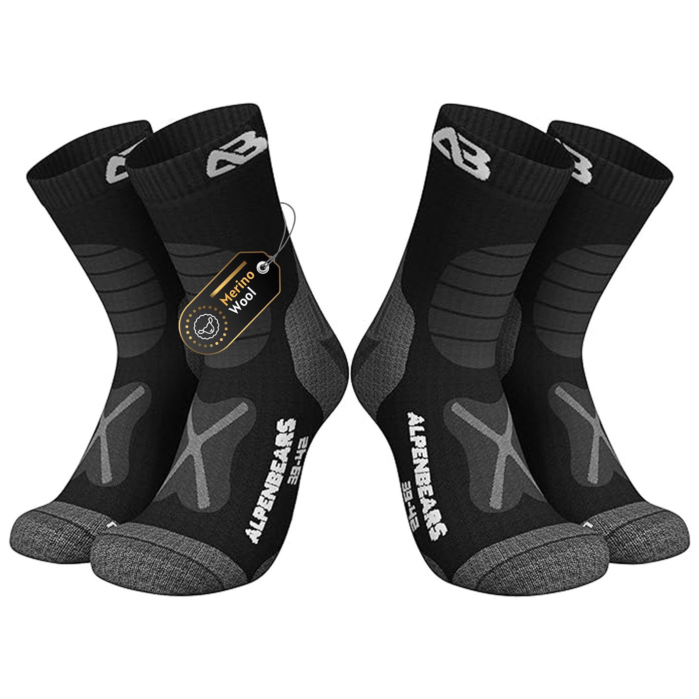 Alpen Bears Wandersocken 2er-Set Socken braun Gr. L (2-Paar) Funktionssocke günstig online kaufen