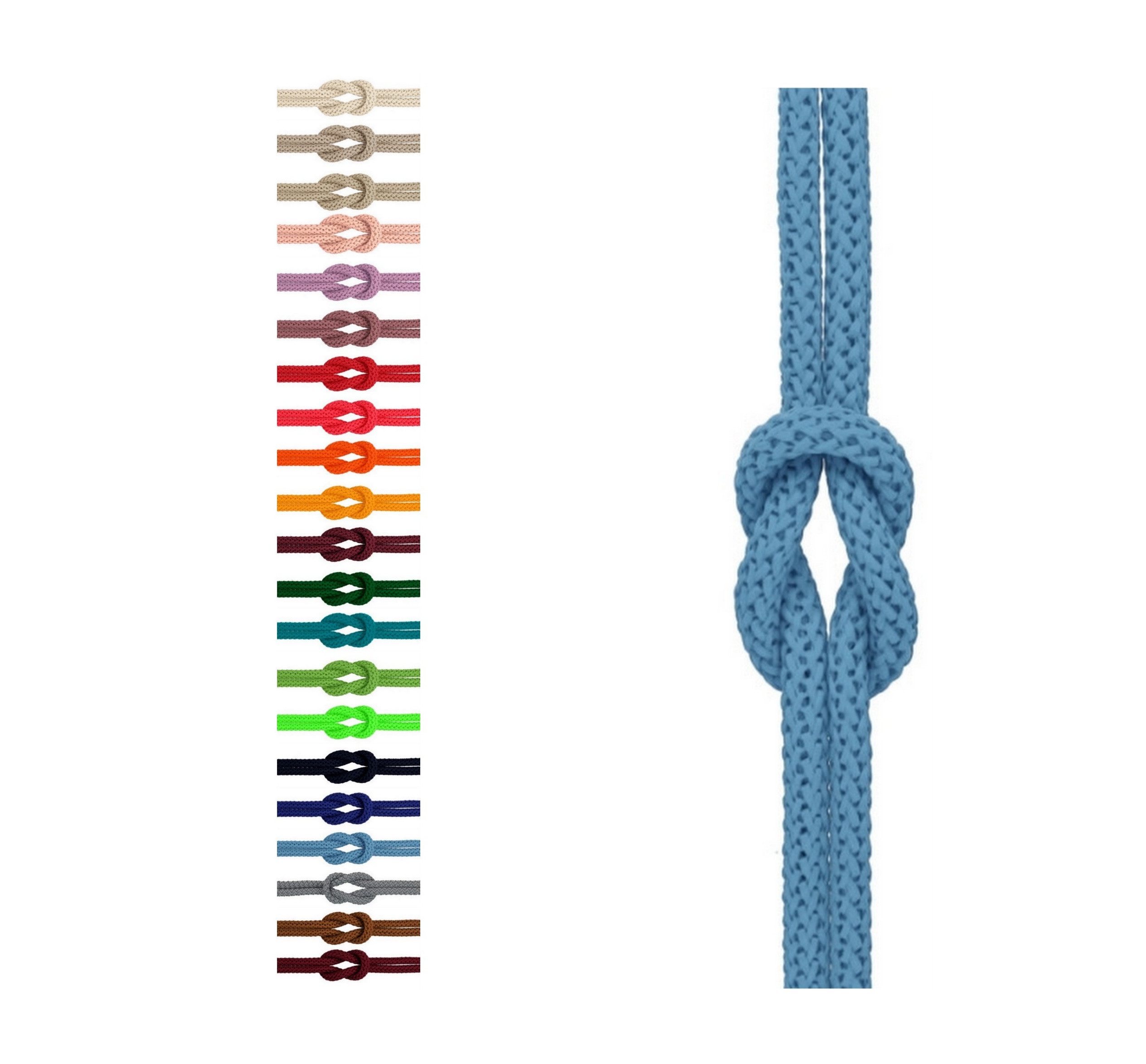 PaulZdrada Kordel 5 m Kordelschnur Geflochten Polyester dehnbar Rund Ø 6 mm Deko Seil